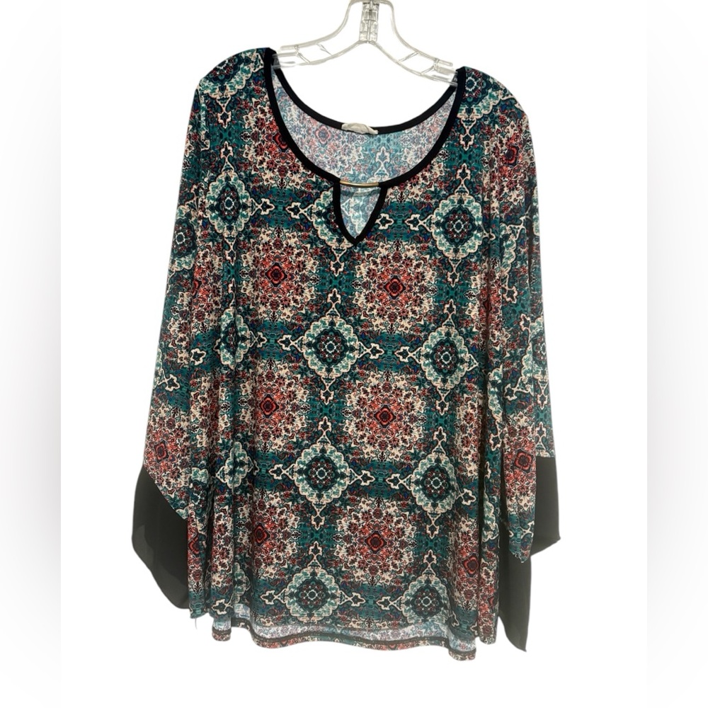 Colorful Tunic Length Top - Picture 2 of 5